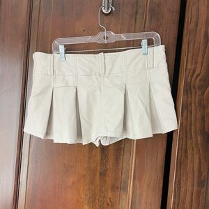 Free People Faux Leather Pleated Skort